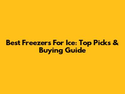 Best Freezers For Ice: Top Picks & Buying Guide