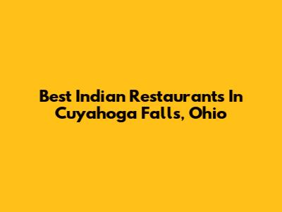 Best Indian Restaurants In Cuyahoga Falls, Ohio