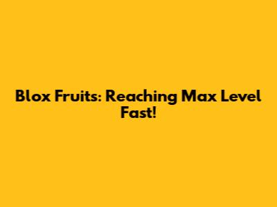 Blox Fruits: Reaching Max Level Fast!