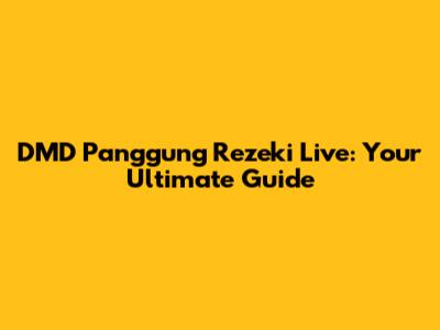 DMD Panggung Rezeki Live: Your Ultimate Guide