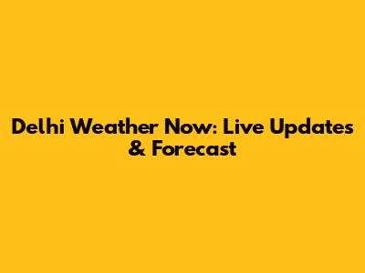 Delhi Weather Now: Live Updates & Forecast