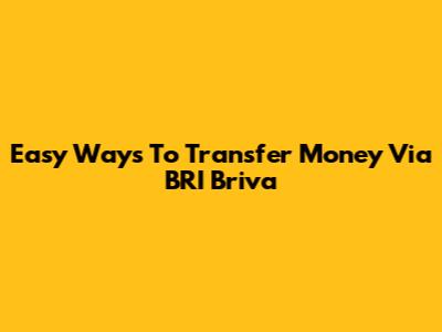 Easy Ways To Transfer Money Via BRI Briva