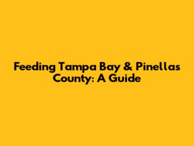 Feeding Tampa Bay & Pinellas County: A Guide
