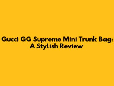 Gucci GG Supreme Mini Trunk Bag: A Stylish Review