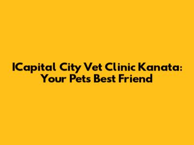 ICapital City Vet Clinic Kanata: Your Pet's Best Friend