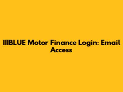 IIIBLUE Motor Finance Login: Email Access