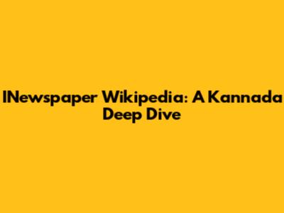 INewspaper Wikipedia: A Kannada Deep Dive