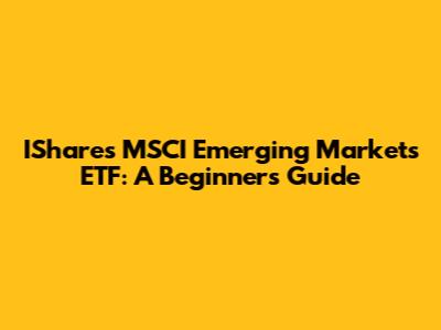 IShares MSCI Emerging Markets ETF: A Beginner's Guide