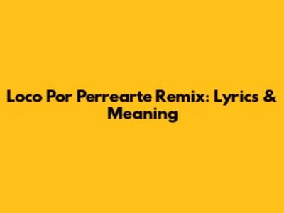 Loco Por Perrearte Remix: Lyrics & Meaning