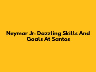 Neymar Jr: Dazzling Skills And Goals At Santos