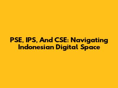 PSE, IPS, And CSE: Navigating Indonesian Digital Space