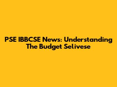 PSE IBBCSE News: Understanding The Budget Selivese
