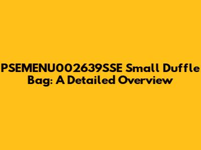 PSEMENU002639SSE Small Duffle Bag: A Detailed Overview