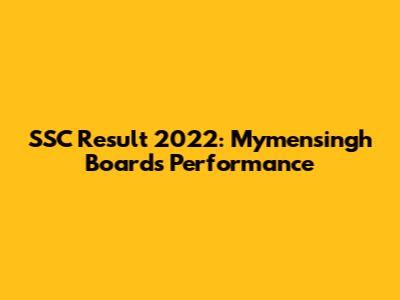SSC Result 2022: Mymensingh Board's Performance