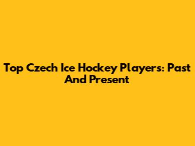 Top Czech Ice Hockey Players: Past And Present