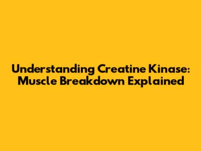 Understanding Creatine Kinase: Muscle Breakdown Explained