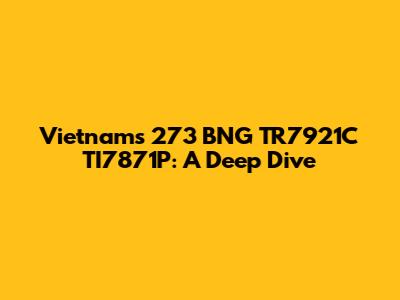 Vietnam's 273 BNG TR7921C TI7871P: A Deep Dive